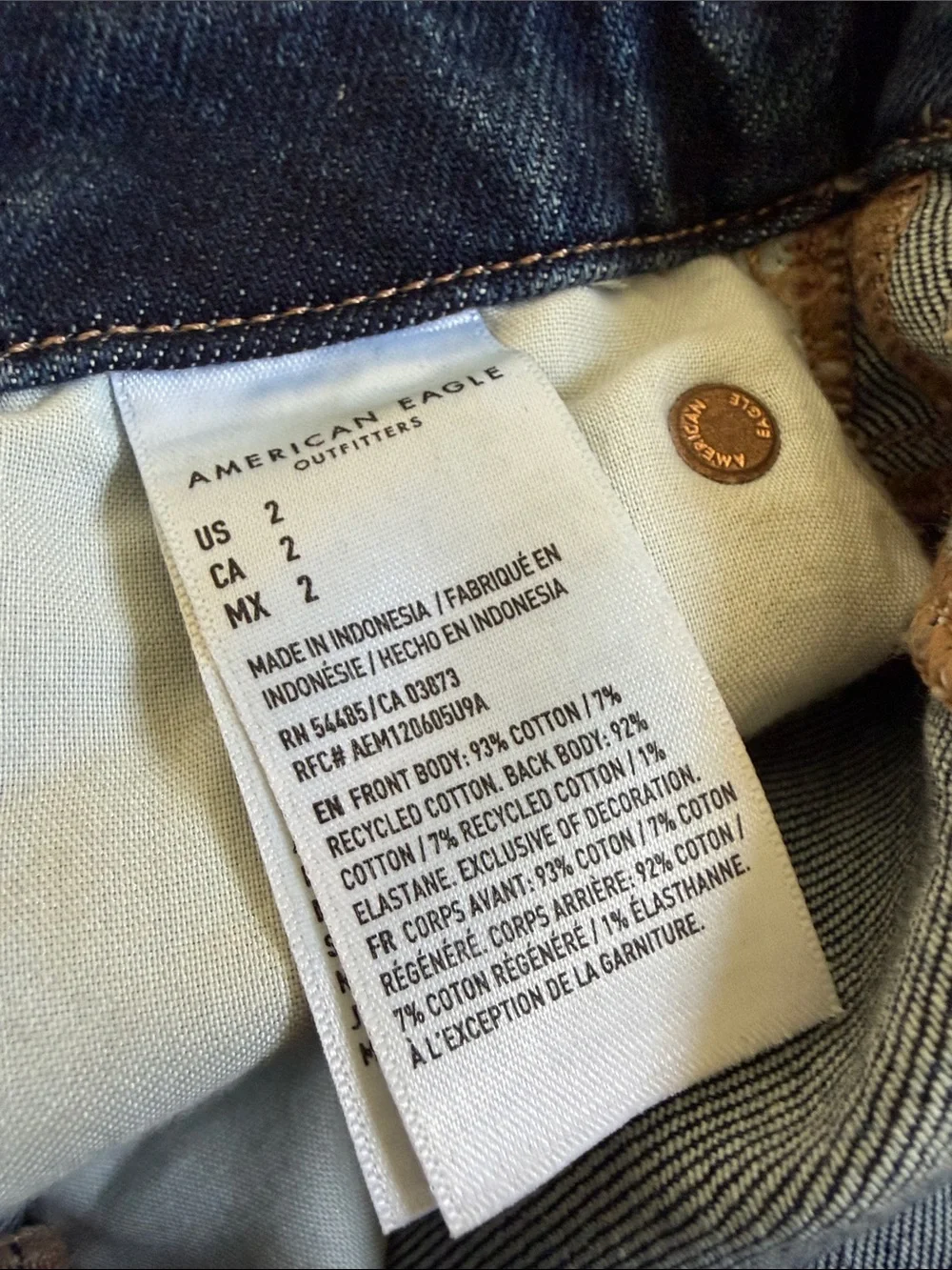 American Eagle Strigid Cut Off Jean Shorts 2